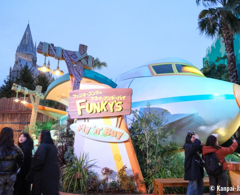 Donkey Kong Country (USJ, Osaka), Funky's Fly'n'Buy shop at nightfall