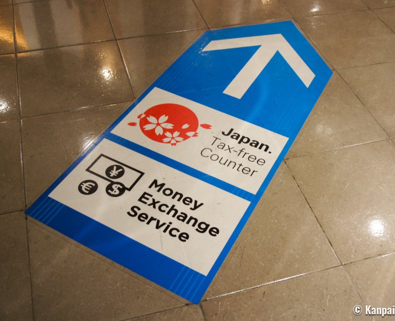 Tax-free shopping in Japan, Signage for a Japan. Tax Free Counter in a shopping mall in Japan 