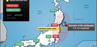 Map of Japan since March 11 - Earthquakes, tsunami, radiation