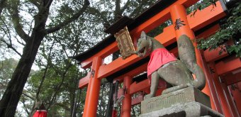 Fushimi Inari Taisha (Kyoto), Torii gates and Inari fox statues 2