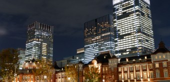 Marunouchi, West side of Tokyo Station at night