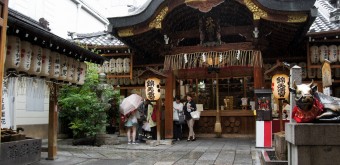 Teramachi Shopping Arcade in Kyoto, Nishiki Tenmangu shrine