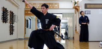 Iaido martial art demonstration in Nakai (Tokyo)