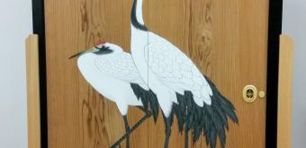 Kumamoto Castle, Door panel decorated with red-crowned cranes