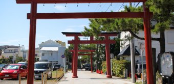 Hayama, Torii gates to Morito-daimyojin shrine
