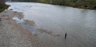 Murakami (Niigata), Fishermen fishing salmons on Miomote River