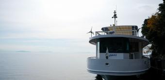 Chikubushima (Lake Biwa), View on the lake and the boat