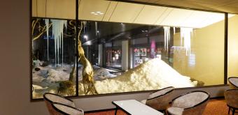 Hanamaki Onsen (Iwate), View on the garden under the snow