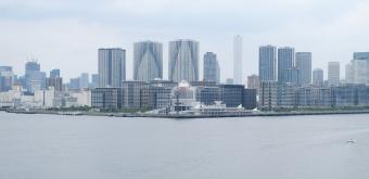 Rainbow Bridge (Tokyo), View on the Olympic Village from the bridge