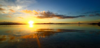 Kume-jima Island in Okinawa, Sunset on the ocean