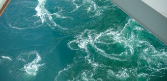 Naruto Whirlpools, View on the water from Uzu no Michi walkway