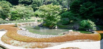 Engaku-ji (Kamakura), Zen garden of the Daihojo pavilion under 2022's summer heat