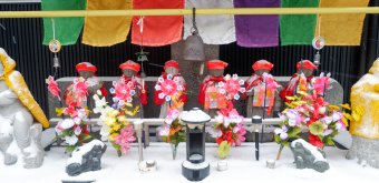 Aomori, Ichinen-ji Buddhist temple on a snowy day in winter 2