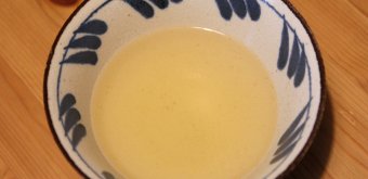 Dashi broth in a bowl