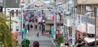 Yanaka Ginza (Tokyo), View on the street from the top of Yuyake Dandan stairway 2