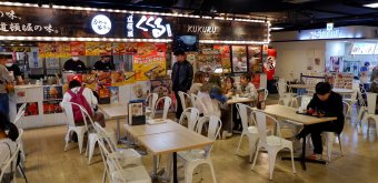 Odaiba Takoyaki Museum (Tokyo), View on the food court and its various shops 3