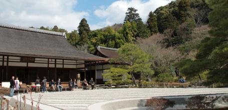 Ginkaku-ji, View on the dry garden and the Hojo pavilion
