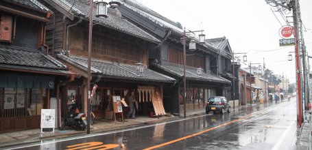 Kawagoe (Saitama), Traditional warehouses area (Kurazukuri no Machinami) on a rainy day