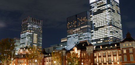 Tokyo Station Marunouchi side, night view