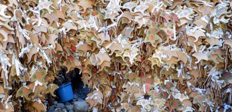 Mikane-jinja in Kyoto, Gingko biloba leaf-shaped ema plates