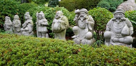 Joren-ji (Tokyo), Statues of the 7 Lucky Gods in the temple's garden