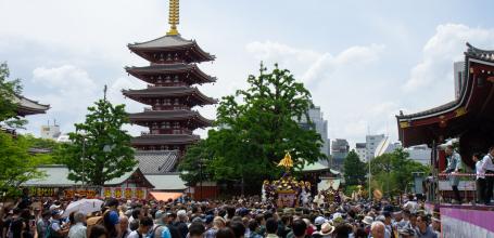 Sanja Matsuri (Tokyo), Mikoshi procession in Senso-ji's grounds 7