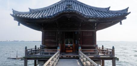 Mangetsu-ji in Otsu, Ukimido floating pavilion