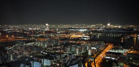 Cosmo Tower (Osaka), Night view on the city from Sakishima Building Observatory