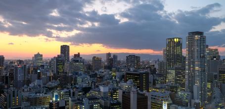 The Royal Park Hotel Iconic Osaka Midosuji, View on Osaka at sunset