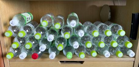 Quarantine in Japan during the Coronavirus pandemic, Our stock of empty water bottles
