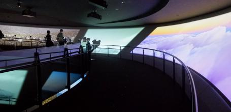 Virtual climbing of the Fuji-san at Mt. Fuji World Heritage Centre (Shizuoka)