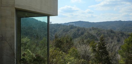 Miho Museum, View on the buildings of the religious movement Shumei