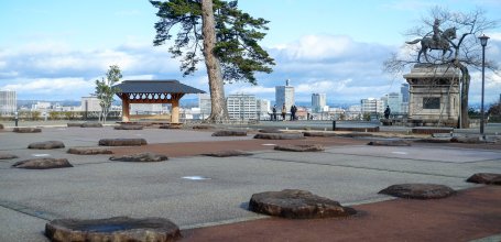 Sendai Castle, Main esplanade on the premises on Mount Aoba