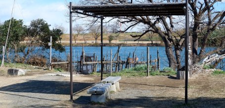 Shibamata (Katsushika, Tokyo), Yagiri no watashi pier to cross the Edo-gawa River in winter