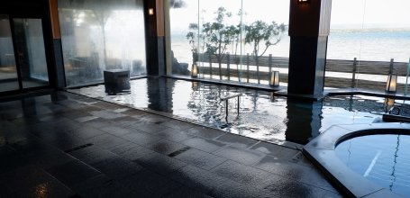 Wakura Onsen, Bathing area at the ryokan inn Tadaya