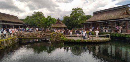 Oshino Hakkai Village at the foot of Mount Fuji, Travel destination for the Silver Week holidays in September