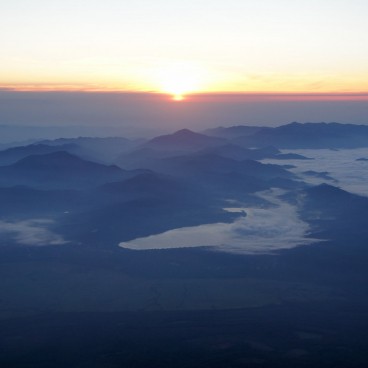 Sunrise at the top of Mount Fuji