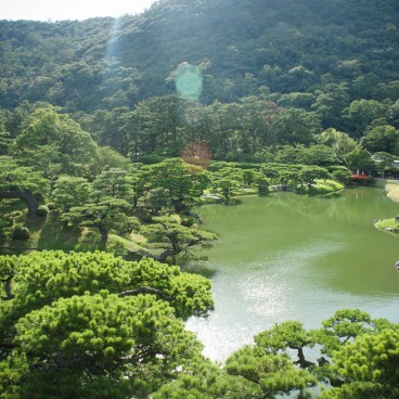 Ritsurin Koen (Takamatsu), Elevated view on the park