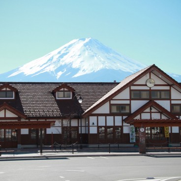 Kawaguchiko Station Inn, Kawaguchiko Station with Mount Fuji