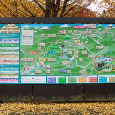 Mount Takao (Tokyo), Map of the hiking trails in the mountain