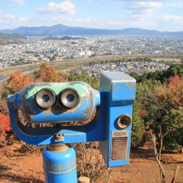 Iwatayama in Kyoto, Binoculars and view on Kyoto