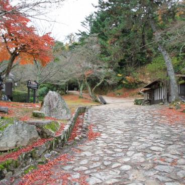 Momijidani Park (Miyajima), Cobblestone path in autumn