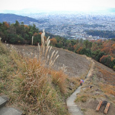 Mount Daimonji in Kyoto, Walking path sided by Gozan no Okuribi fire pits