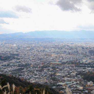 Mount Daimonji in Kyoto, View on the city from the mountain