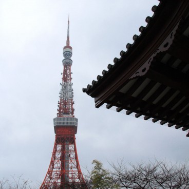 Zojo-ji in Tokyo, View on Tokyo Tower 2