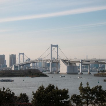Odaiba, View on Rainbow Bridge and Tokyo
