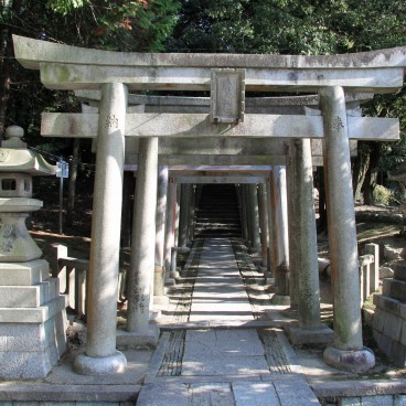 Tofuku-ji (Kyoto), Stone torii gates of Gosha Daimyojin shrine in the temple's grounds
