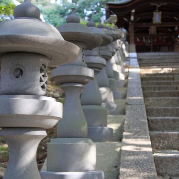 Tofuku-ji (Kyoto), Stone lanterns on the side of a stairway