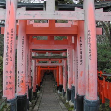 Fushimi Inari Taisha in Kyoto, Torii gates built in the early 1990s