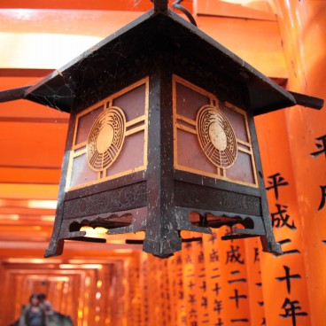 Fushimi Inari Taisha in Kyoto, Lantern in the corridor of torii gates